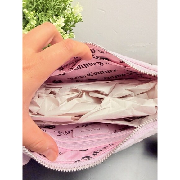 Juicy Couture Lilac Mist Quilted Velour Juicy Tale Shoulder Bag NWT - Picture 10 of 13